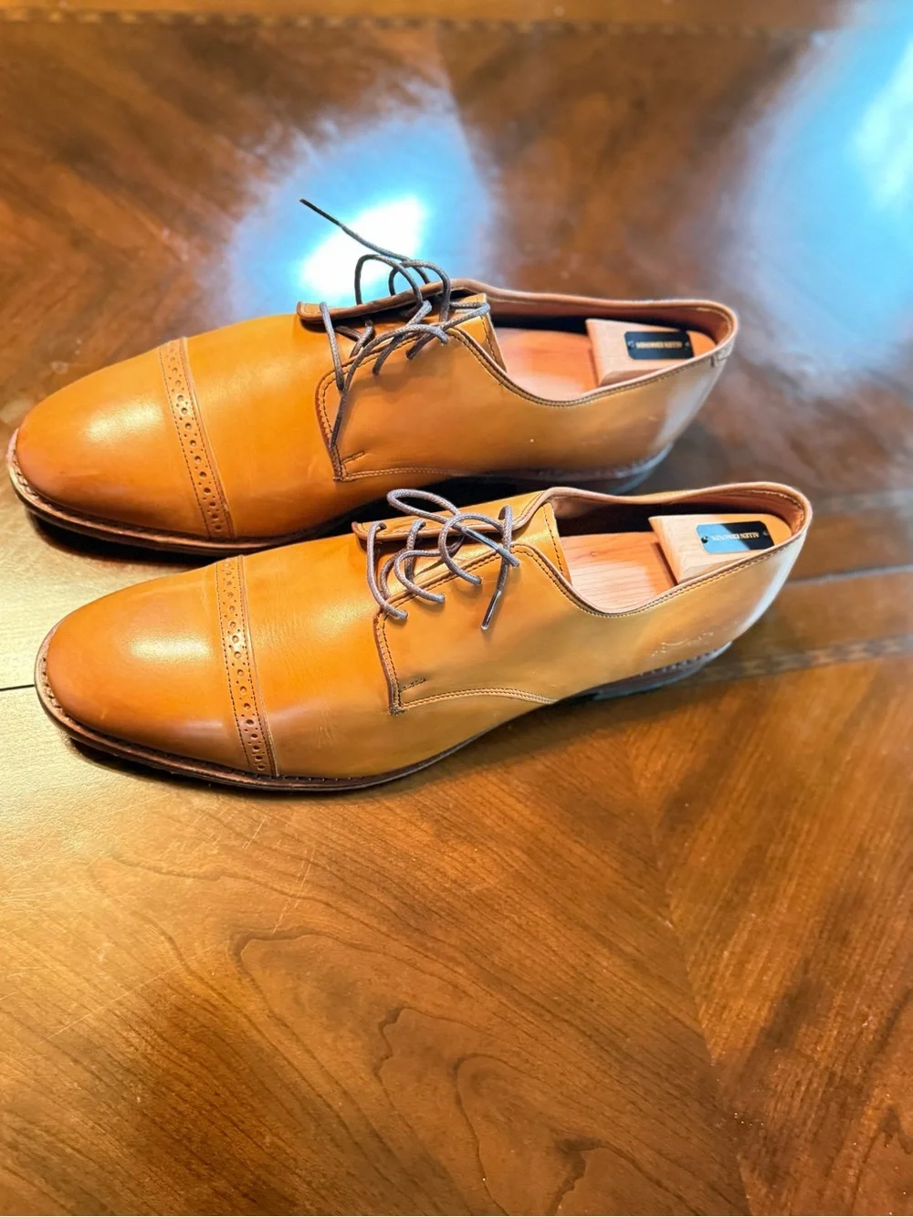 Allen Edmonds Tan Cap-Toe Derby Dress Shoes